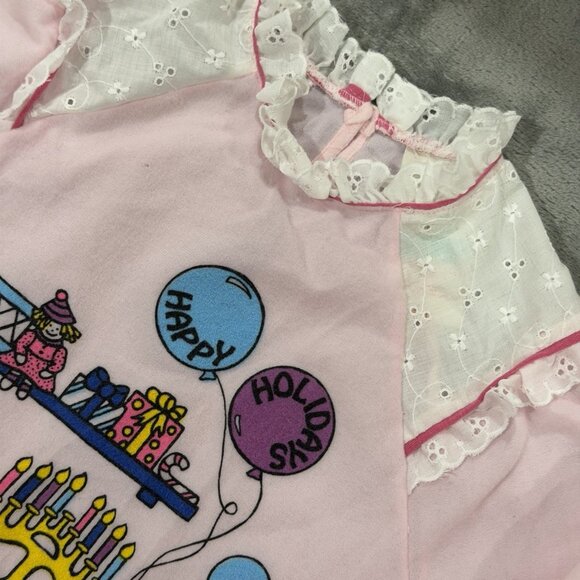 Vintage 1988 Peanuts Snoopy & Belle Happy Holiday Nightgown Girls Size 14/16 - Picture 4 of 7